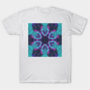 Weave Mandala Blue Pink and Purple T-Shirt